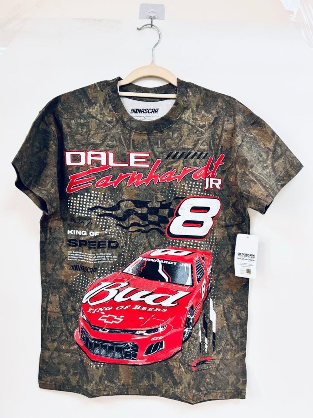 NASCAR Vintage Racing T-shirt Y2K Camo Short Sleeve Top Unisex